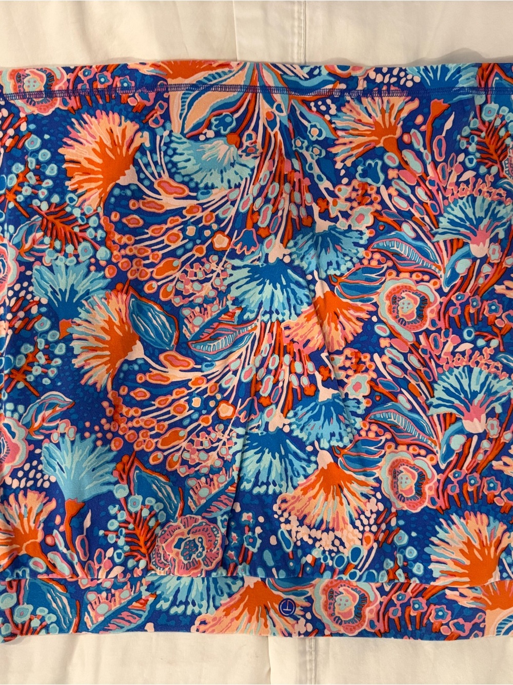 Talbots Blue Floral-Print Cotton Skirt Panel